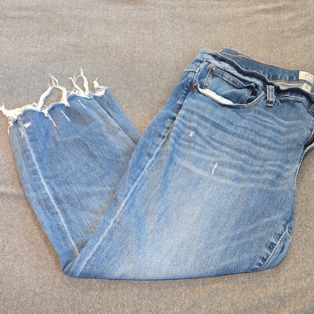 J. Crew Distressed Straight Leg Jeans - Blue